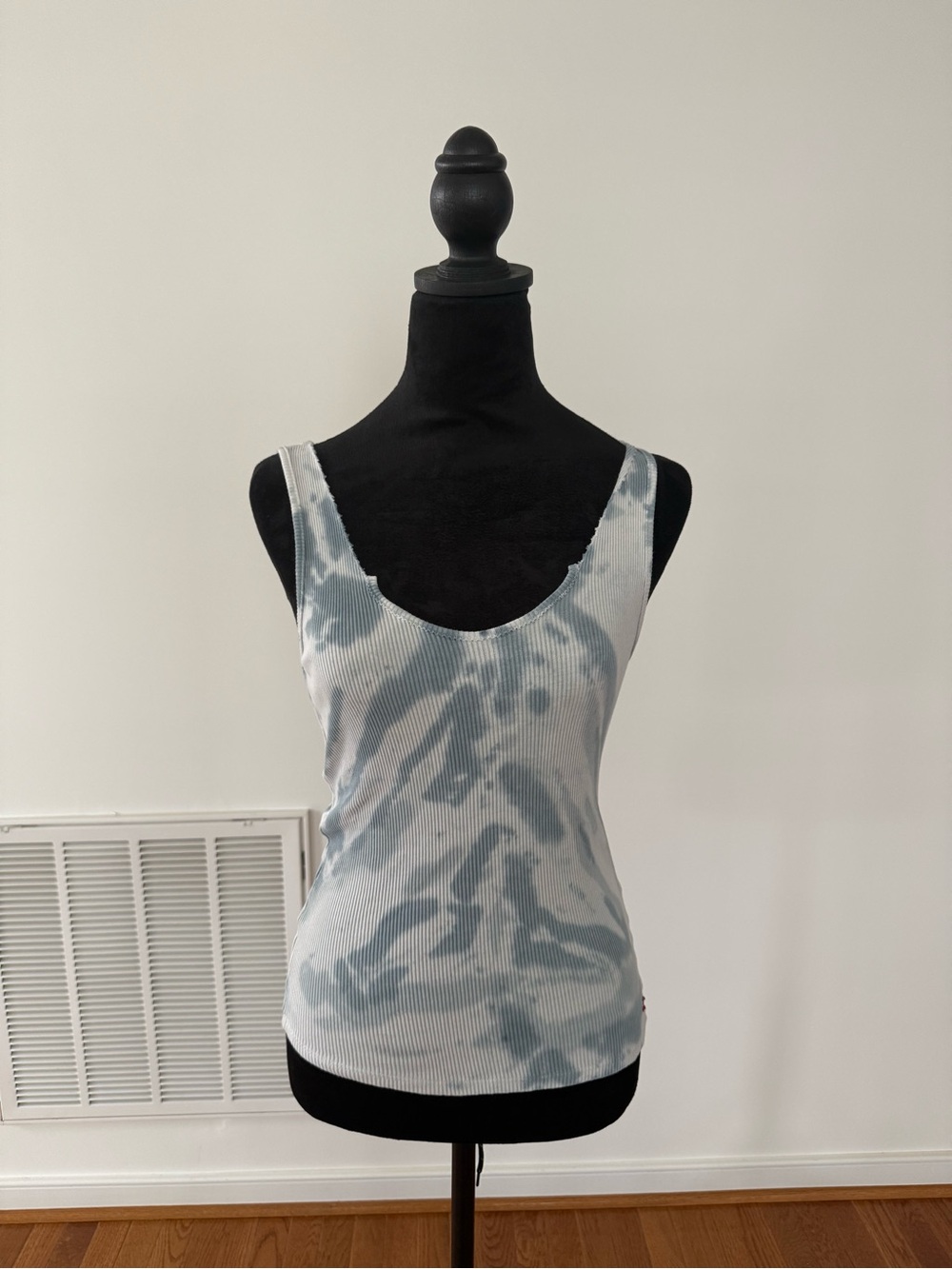 n:PHILANTHROPY Blue and White Tie-Dye Ribbed Tank